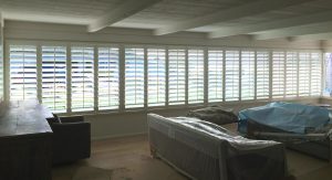 16 plantation shutters inslatted as part of a family room remodel